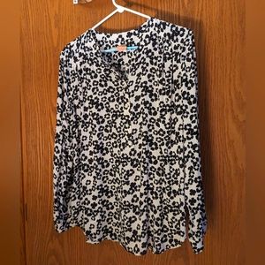 Loft Half Button Down Blouse